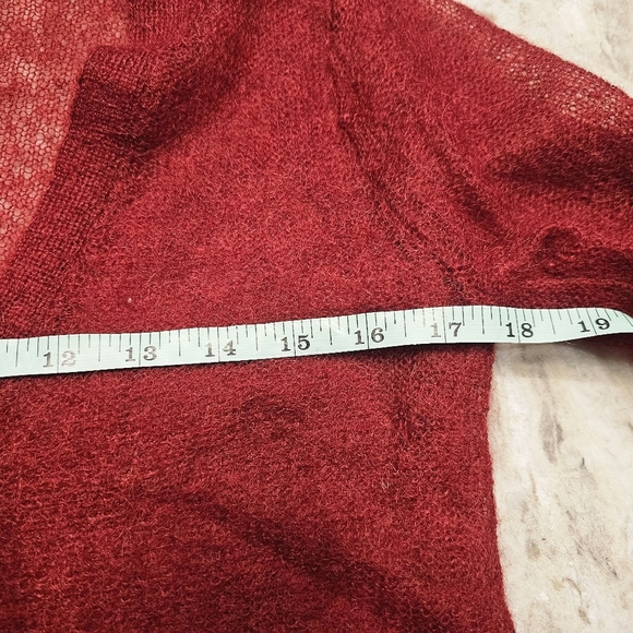 J. Jill Mohair Blend Red Cardigan Sweater XS Button Front Soft Fuzzy Knit - Picture 7 of 10
